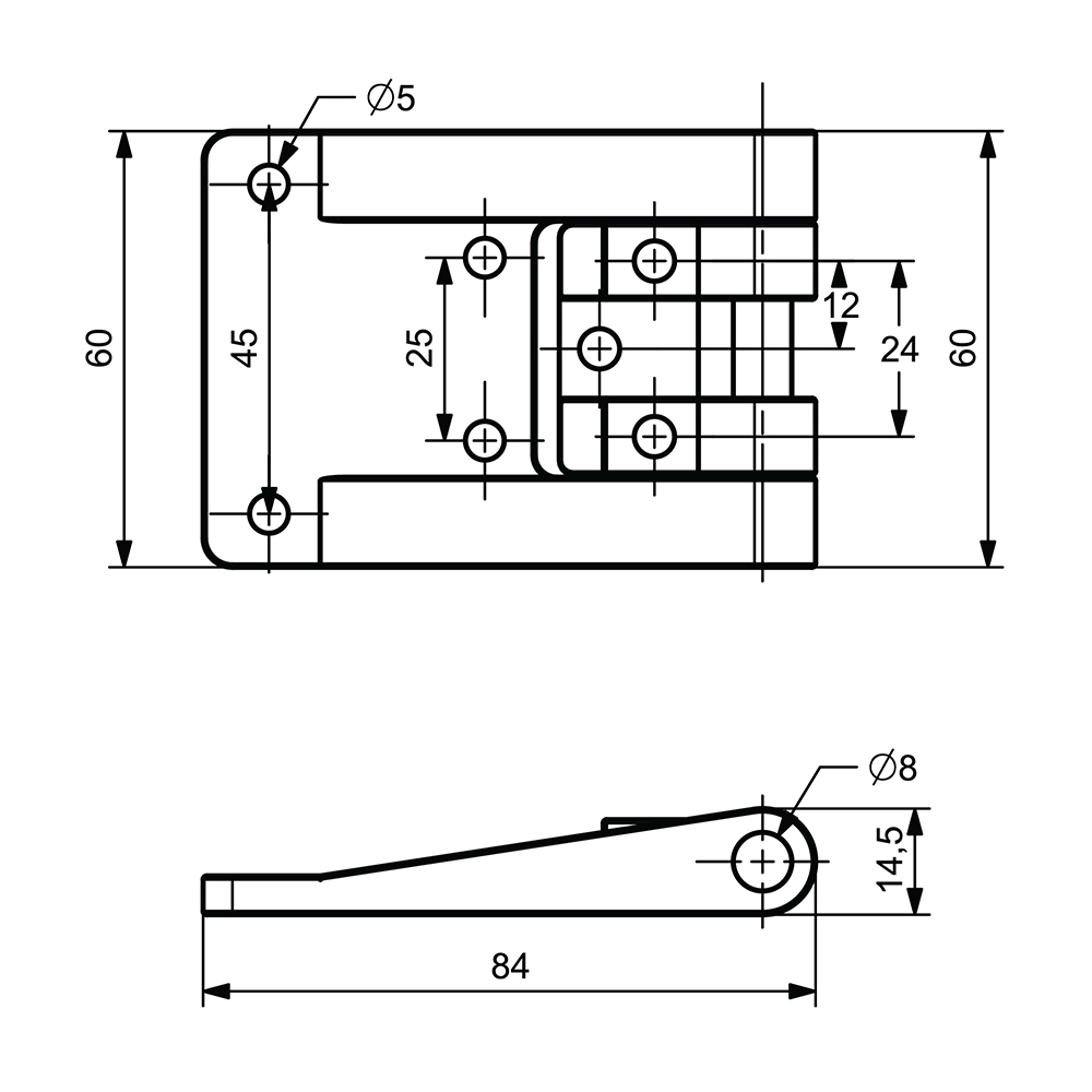 MA0002 - C-160 - Alüminyum Menteşe